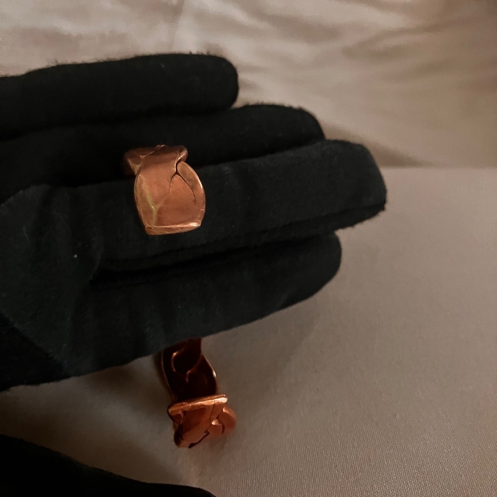 Vintage Cuff Bracelet Solid Copper Twisted Rope A… - image 8